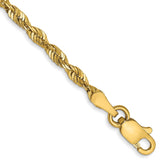 14K 7 inch 2.5mm Ultra Diamond-cut Rope with Lobster Clasp Chain