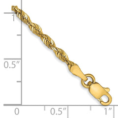 14K 7 inch 2.5mm Ultra Diamond-cut Rope with Lobster Clasp Chain 14K 7 inch 2.5mm Ultra Diamond-cut Rope with Lobster Clasp Chain