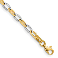 14k Two-tone Polished Oval Cable Link 7.25 inch Bracelet 14k Two-tone Polished Oval Cable Link 7.25 inch Bracelet