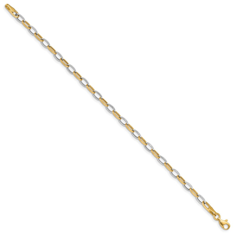 14k Two-tone Polished Oval Cable Link 7.25 inch Bracelet 14k Two-tone Polished Oval Cable Link 7.25 inch Bracelet