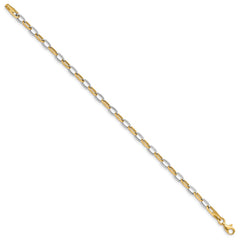 14k Two-tone Polished Oval Cable Link 7.25 inch Bracelet 14k Two-tone Polished Oval Cable Link 7.25 inch Bracelet