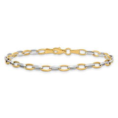 14k Two-tone Polished Oval Cable Link 7.25 inch Bracelet 14k Two-tone Polished Oval Cable Link 7.25 inch Bracelet