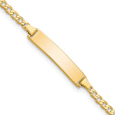 14k Polished Solid Chain/Solid Plate Flat Curb Link 22.5x4.5mm Plate 5.5 inch Baby/Child ID Bracelet