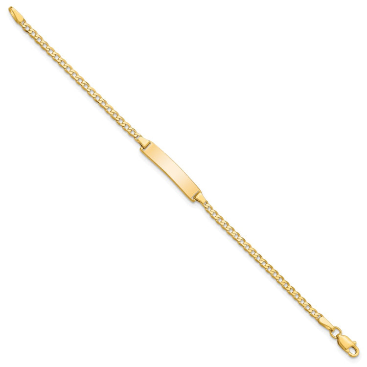 14k Polished Solid Chain/Solid Plate Flat Curb Link 22.5x4.5mm Plate 5.5 inch Baby/Child ID Bracelet 14k Polished Solid Chain/Solid Plate Flat Curb Link 22.5x4.5mm Plate 5.5 inch Baby/Child ID Bracelet