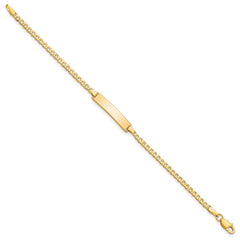 14k Polished Solid Chain/Solid Plate Flat Curb Link 22.5x4.5mm Plate 5.5 inch Baby/Child ID Bracelet 14k Polished Solid Chain/Solid Plate Flat Curb Link 22.5x4.5mm Plate 5.5 inch Baby/Child ID Bracelet