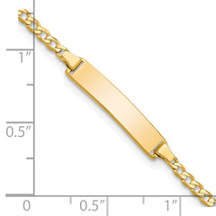 14k Polished Solid Chain/Solid Plate Flat Curb Link 22.5x4.5mm Plate 5.5 inch Baby/Child ID Bracelet 14k Polished Solid Chain/Solid Plate Flat Curb Link 22.5x4.5mm Plate 5.5 inch Baby/Child ID Bracelet