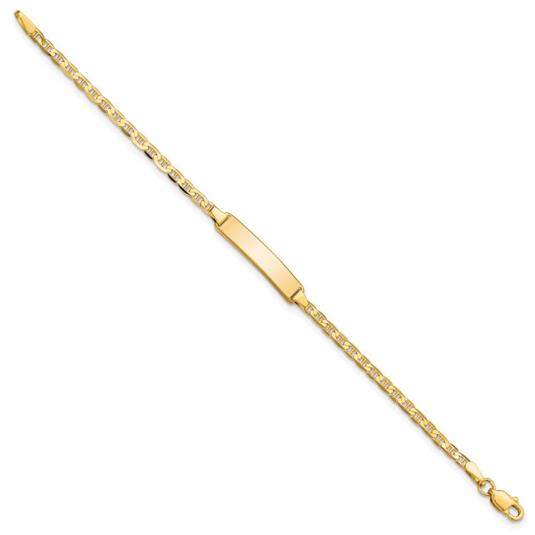 14k Polished Solid Chain/Solid Plate Flat Anchor Link 20x4mm Plate 5.5 inch Baby/Child ID Bracelet 14k Polished Solid Chain/Solid Plate Flat Anchor Link 20x4mm Plate 5.5 inch Baby/Child ID Bracelet