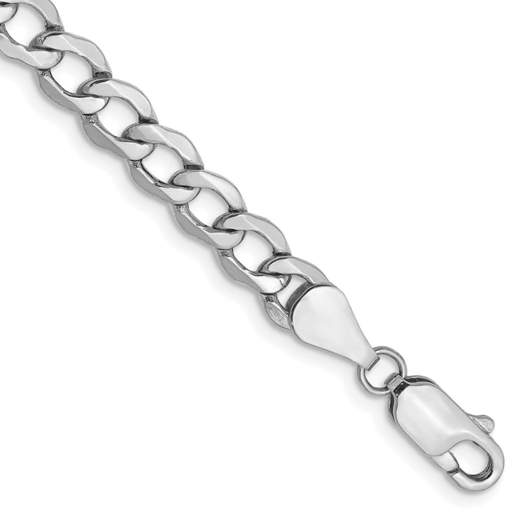 14K White Gold 8 inch 5.25mm Semi-Solid Curb with Lobster Clasp Bracelet 14K White Gold 8 inch 5.25mm Semi-Solid Curb with Lobster Clasp Bracelet
