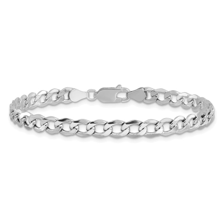 14K White Gold 8 inch 5.25mm Semi-Solid Curb with Lobster Clasp Bracelet 14K White Gold 8 inch 5.25mm Semi-Solid Curb with Lobster Clasp Bracelet