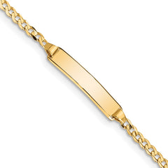 14k Polished Solid Chain/Solid Plate Curb Link 20x4.8mm Plate 5.5 inch Baby/Child ID Bracelet 14k Polished Solid Chain/Solid Plate Curb Link 20x4.8mm Plate 5.5 inch Baby/Child ID Bracelet