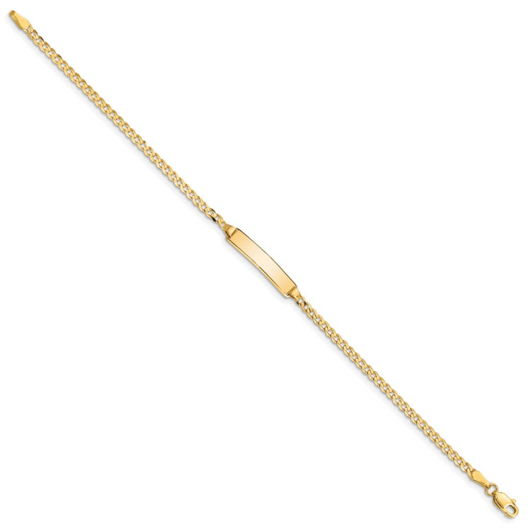 14k Polished Solid Chain/Solid Plate Curb Link 20x4.8mm Plate 5.5 inch Baby/Child ID Bracelet 14k Polished Solid Chain/Solid Plate Curb Link 20x4.8mm Plate 5.5 inch Baby/Child ID Bracelet