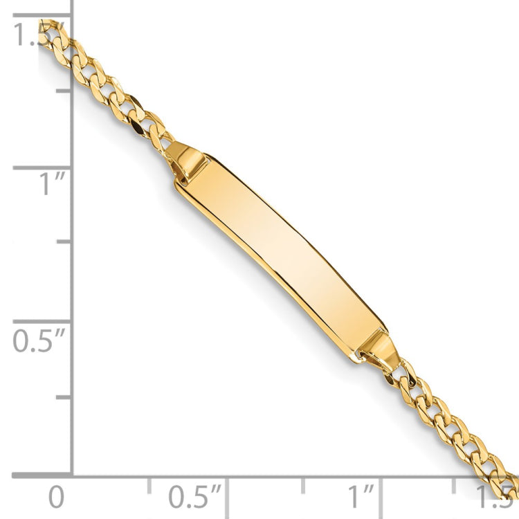14k Polished Solid Chain/Solid Plate Curb Link 20x4.8mm Plate 5.5 inch Baby/Child ID Bracelet 14k Polished Solid Chain/Solid Plate Curb Link 20x4.8mm Plate 5.5 inch Baby/Child ID Bracelet
