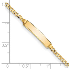 14k Polished Solid Chain/Solid Plate Curb Link 20x4.8mm Plate 5.5 inch Baby/Child ID Bracelet 14k Polished Solid Chain/Solid Plate Curb Link 20x4.8mm Plate 5.5 inch Baby/Child ID Bracelet