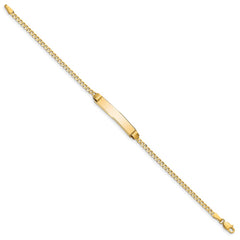 14k Polished Solid Chain/Solid Plate Curb Link 25x5mm Plate 7 inch ID Bracelet 14k Polished Solid Chain/Solid Plate Curb Link 25x5mm Plate 7 inch ID Bracelet