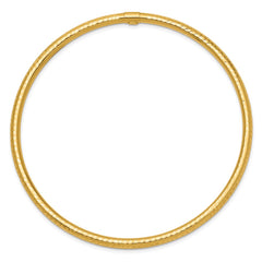 14k Polished Diamond-cut Tube 3.00mm Slip-on Round Bangle Bracelet 14k Polished Diamond-cut Tube 3.00mm Slip-on Round Bangle Bracelet