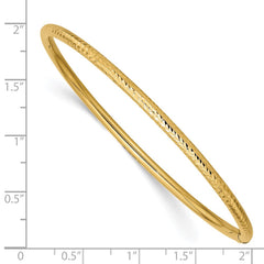 14k Polished Diamond-cut Tube 3.00mm Slip-on Round Bangle Bracelet 14k Polished Diamond-cut Tube 3.00mm Slip-on Round Bangle Bracelet