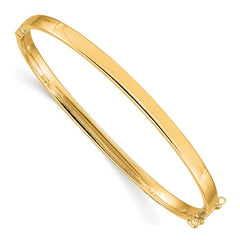 14k Polished 4.00mm Hinged Oval Bangle Bracelet 14k Polished 4.00mm Hinged Oval Bangle Bracelet