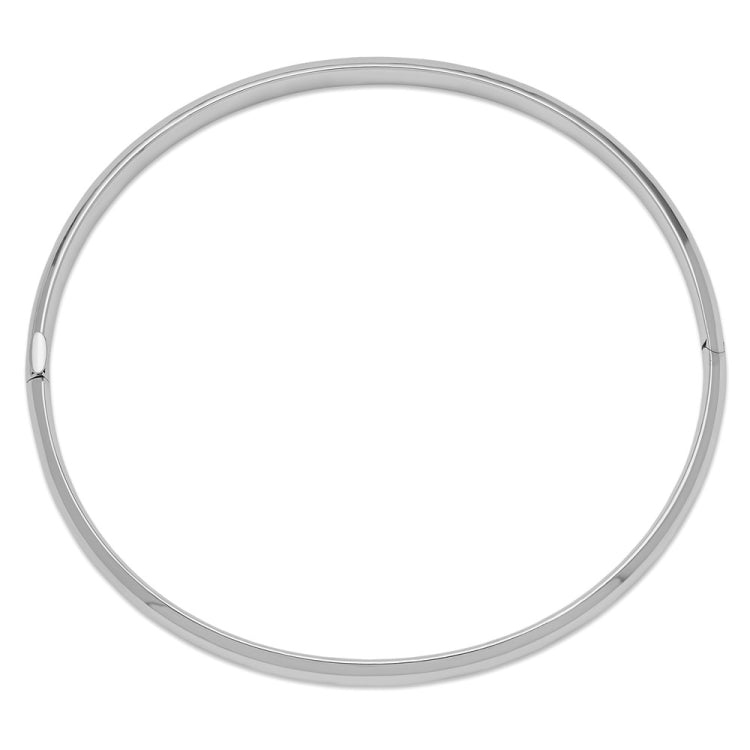 14k White Gold High Polished 5.00mm Hinged Oval Bangle Bracelet 14k White Gold High Polished 5.00mm Hinged Oval Bangle Bracelet