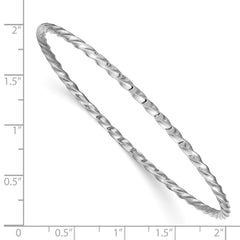 14k White Gold Polished Twisted 2.50mm Slip-on Round Bangle Bracelet 14k White Gold Polished Twisted 2.50mm Slip-on Round Bangle Bracelet