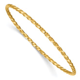 14k Polished Twisted 2.50mm Slip-on Round Bangle Bracelet