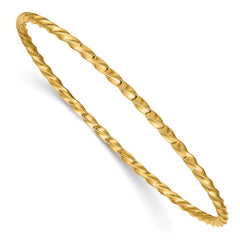 14k Polished Twisted 2.50mm Slip-on Round Bangle Bracelet 14k Polished Twisted 2.50mm Slip-on Round Bangle Bracelet