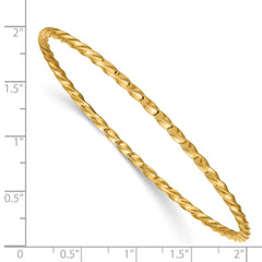 14k Polished Twisted 2.50mm Slip-on Round Bangle Bracelet 14k Polished Twisted 2.50mm Slip-on Round Bangle Bracelet