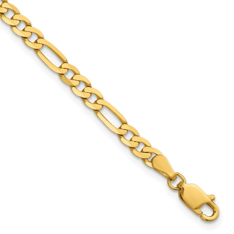 14K 7 inch 4mm Flat Figaro with Lobster Clasp Bracelet 14K 7 inch 4mm Flat Figaro with Lobster Clasp Bracelet