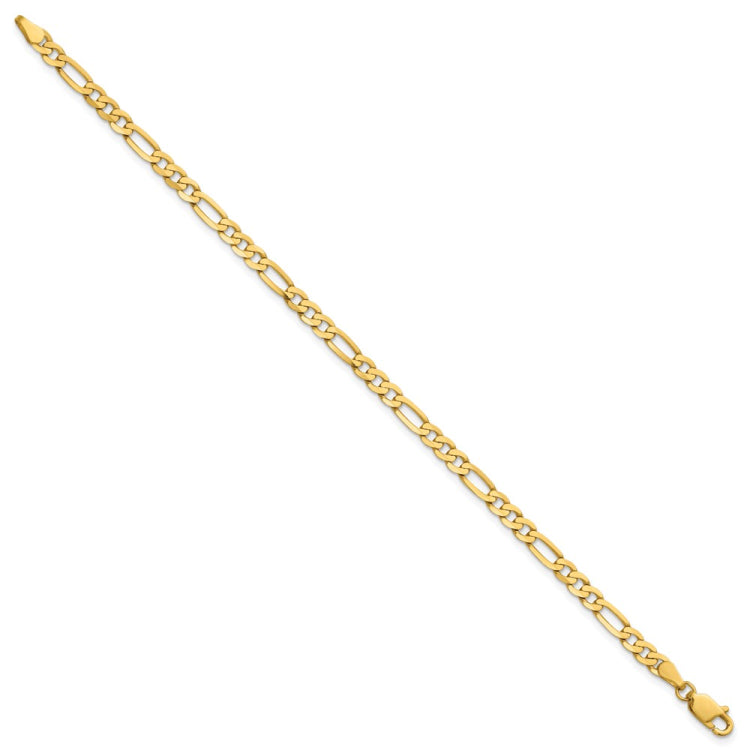 14K 7 inch 4mm Flat Figaro with Lobster Clasp Bracelet 14K 7 inch 4mm Flat Figaro with Lobster Clasp Bracelet