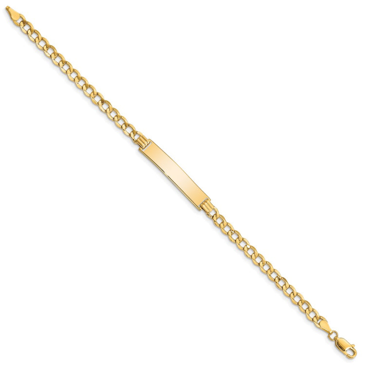 14k Polished Semi-Solid Chain/Solid Plate Curb Link 33x6.75mm Plate 8 inch ID Bracelet 14k Polished Semi-Solid Chain/Solid Plate Curb Link 33x6.75mm Plate 8 inch ID Bracelet