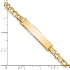 14k Polished Semi-Solid Chain/Solid Plate Curb Link 33x6.75mm Plate 8 inch ID Bracelet 14k Polished Semi-Solid Chain/Solid Plate Curb Link 33x6.75mm Plate 8 inch ID Bracelet