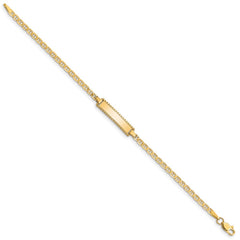 14k Polished Solid Chain/Solid Plate Anchor Link 18.5x5mm Plate 6 inch Baby/Child ID Bracelet 14k Polished Solid Chain/Solid Plate Anchor Link 18.5x5mm Plate 6 inch Baby/Child ID Bracelet