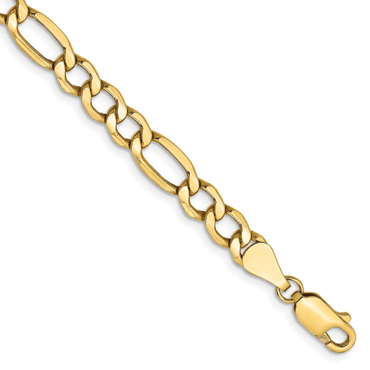 14K 8 inch 5.75mm Semi-Solid Figaro with Lobster Clasp Bracelet 14K 8 inch 5.75mm Semi-Solid Figaro with Lobster Clasp Bracelet