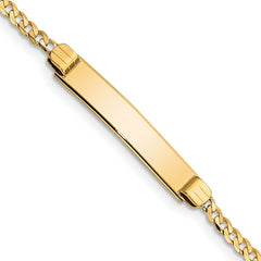 14k Polished Solid Chain/Solid Plate Curb Link 26x5mm Plate 5.5 inch Baby/Child ID Bracelet 14k Polished Solid Chain/Solid Plate Curb Link 26x5mm Plate 5.5 inch Baby/Child ID Bracelet