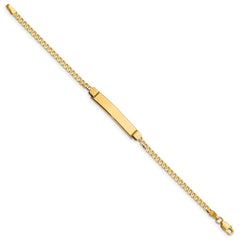 14k Polished Solid Chain/Solid Plate Curb Link 26x5mm Plate 5.5 inch Baby/Child ID Bracelet 14k Polished Solid Chain/Solid Plate Curb Link 26x5mm Plate 5.5 inch Baby/Child ID Bracelet