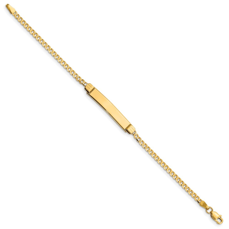 14k Polished Solid Chain/Solid Plate Curb Link 26x5mm Plate 6 inch Baby/Child ID Bracelet 14k Polished Solid Chain/Solid Plate Curb Link 26x5mm Plate 6 inch Baby/Child ID Bracelet