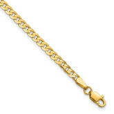 14K 7 inch 2.9mm Flat Beveled Curb with Lobster Clasp Bracelet