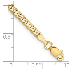 14K 7 inch 2.9mm Flat Beveled Curb with Lobster Clasp Bracelet 14K 7 inch 2.9mm Flat Beveled Curb with Lobster Clasp Bracelet