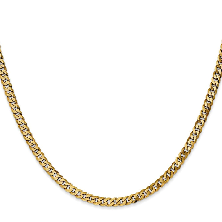 14K 24 inch 3.9mm Flat Beveled Curb with Lobster Clasp Chain 14K 24 inch 3.9mm Flat Beveled Curb with Lobster Clasp Chain