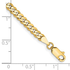 14K 7 inch 3.9mm Flat Beveled Curb with Lobster Clasp Bracelet 14K 7 inch 3.9mm Flat Beveled Curb with Lobster Clasp Bracelet