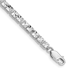 14K White Gold Polished 4mm Diamond-Cut Squares 7.25 inch Bracelet 14K White Gold Polished 4mm Diamond-Cut Squares 7.25 inch Bracelet
