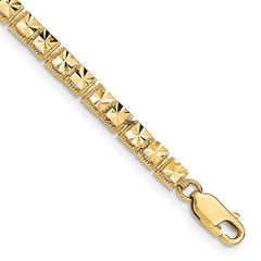 14K Polished 4mm Diamond-Cut Squares 7.25 inch Bracelet 14K Polished 4mm Diamond-Cut Squares 7.25 inch Bracelet