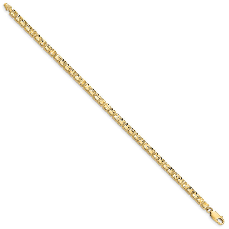 14K Polished 4mm Diamond-Cut Squares 7.25 inch Bracelet 14K Polished 4mm Diamond-Cut Squares 7.25 inch Bracelet