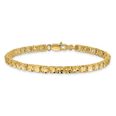 14K Polished 4mm Diamond-Cut Squares 7.25 inch Bracelet 14K Polished 4mm Diamond-Cut Squares 7.25 inch Bracelet