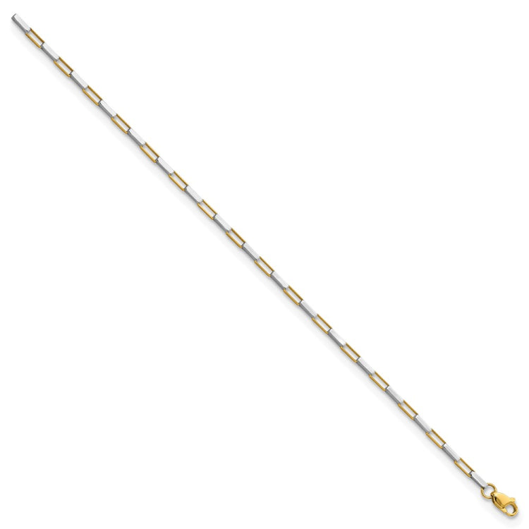 14k Two-tone Polished Fancy Box Links 7.5 inch Bracelet 14k Two-tone Polished Fancy Box Links 7.5 inch Bracelet