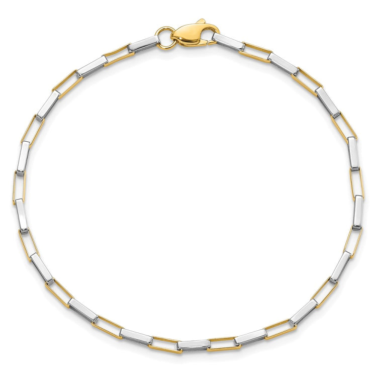 14k Two-tone Polished Fancy Box Links 7.5 inch Bracelet 14k Two-tone Polished Fancy Box Links 7.5 inch Bracelet