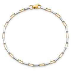14k Two-tone Polished Fancy Box Links 7.5 inch Bracelet 14k Two-tone Polished Fancy Box Links 7.5 inch Bracelet