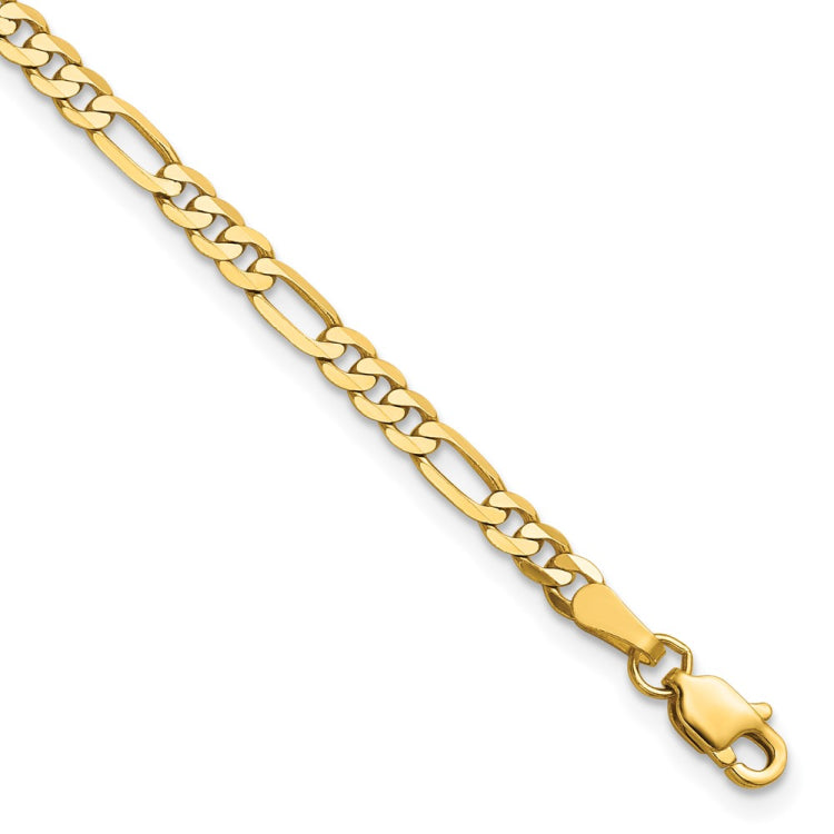 14K 7 inch 3mm Flat Figaro with Lobster Clasp Bracelet 14K 7 inch 3mm Flat Figaro with Lobster Clasp Bracelet