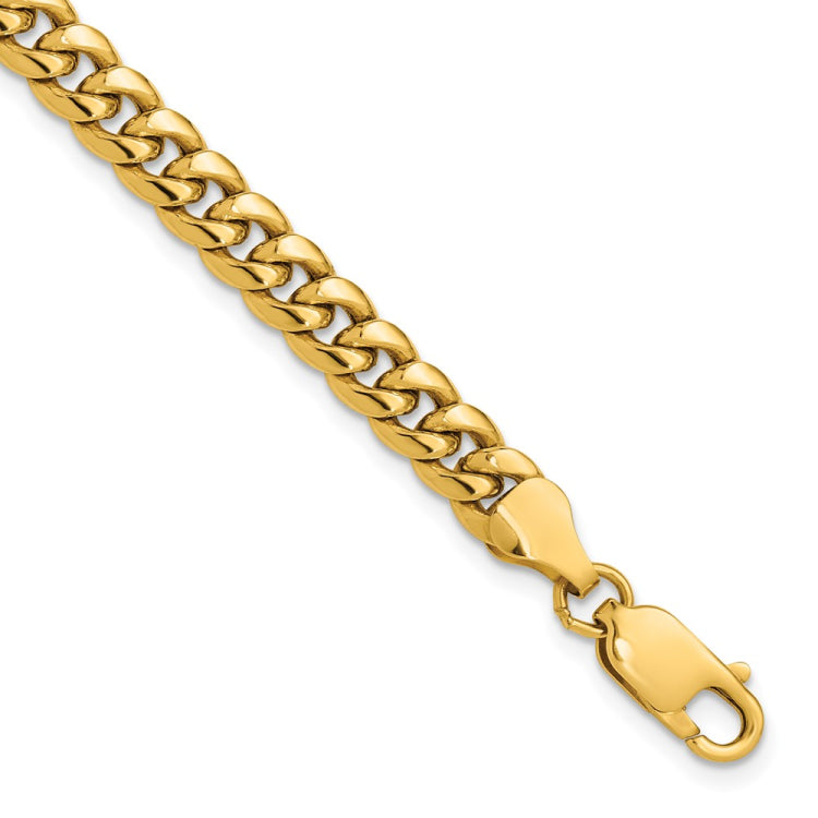 14K 8 inch 6mm Semi-Solid Miami Cuban with Lobster Clasp Bracelet 14K 8 inch 6mm Semi-Solid Miami Cuban with Lobster Clasp Bracelet