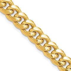 14K 9 inch 7.3mm Semi-Solid Miami Cuban with Lobster Clasp Chain 14K 9 inch 7.3mm Semi-Solid Miami Cuban with Lobster Clasp Chain