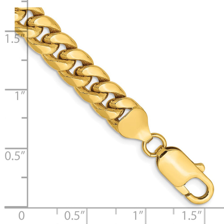 14K 9 inch 7.3mm Semi-Solid Miami Cuban with Lobster Clasp Chain 14K 9 inch 7.3mm Semi-Solid Miami Cuban with Lobster Clasp Chain